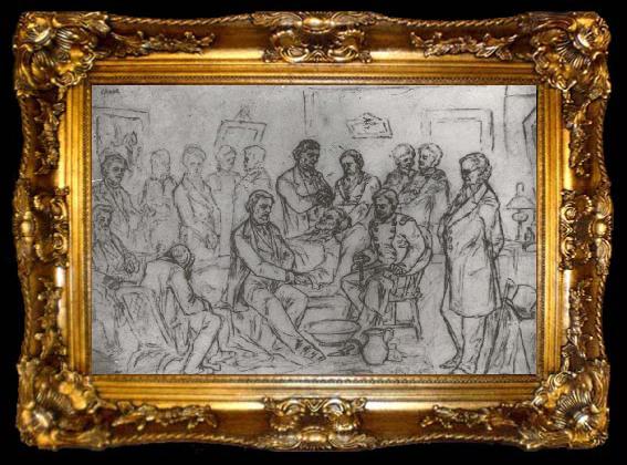 framed  Hermann Faber Death of Abraham Lincoln, ta009-2